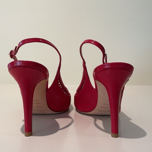 Sergio Rossi red patent leather sz 38.5 heels EUC - Picture 4 of 7